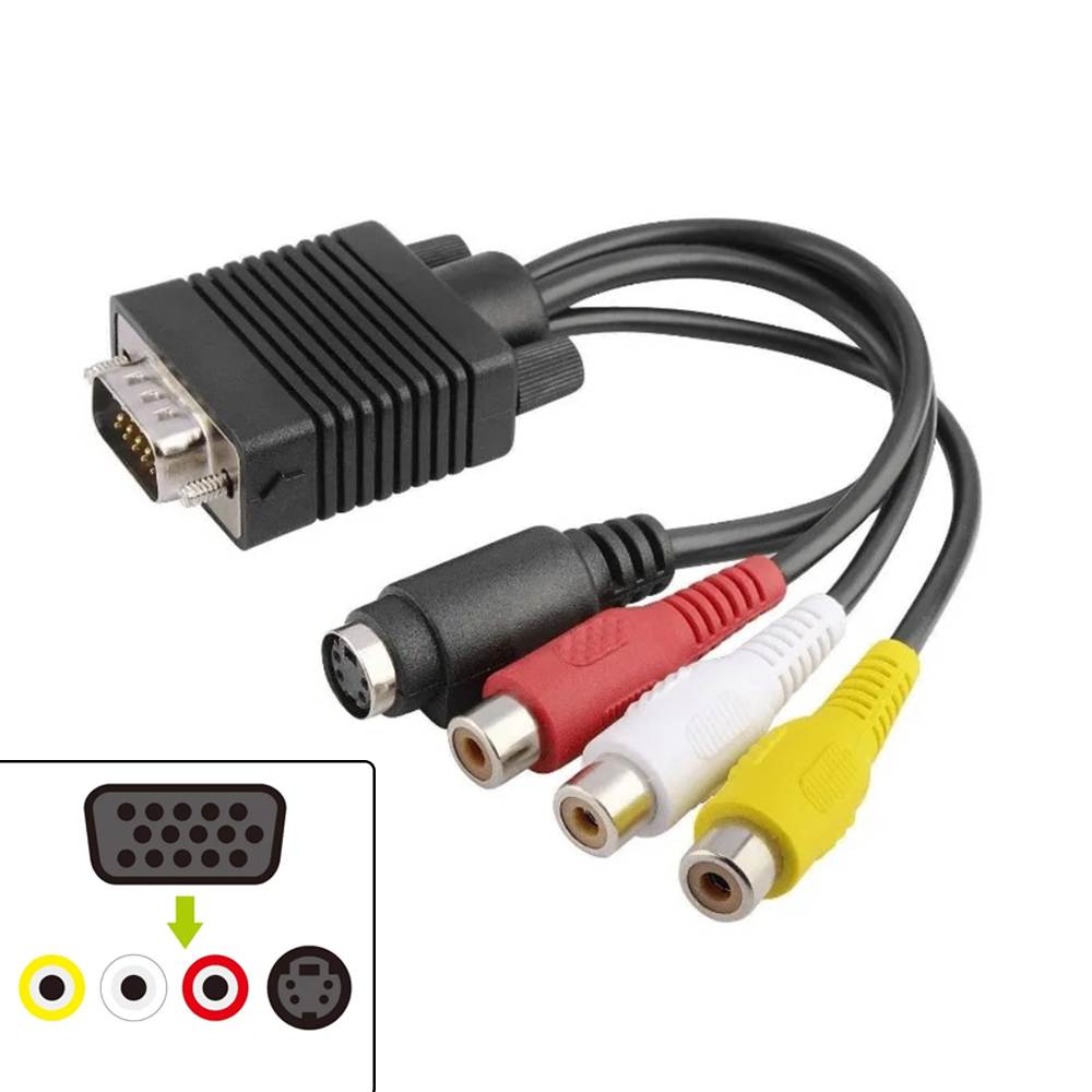 Composite Rca Cable - Kabel adapter VGA na S-Video 3