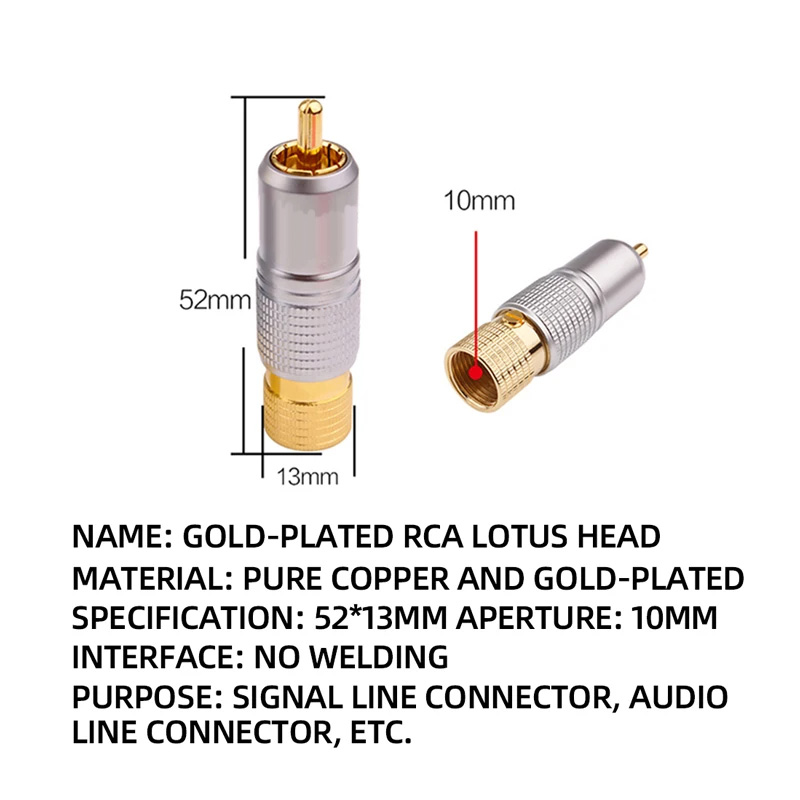 4 szt. Hifi 24K pozłacana wtyc – Composite Rca Cable recenzja i cena