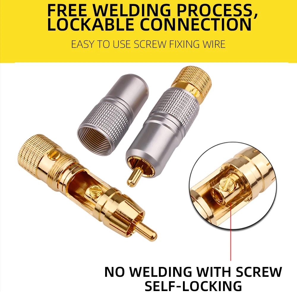 4 szt. Hifi 24K pozłacana wtyc – Composite Rca Cable recenzja i cena