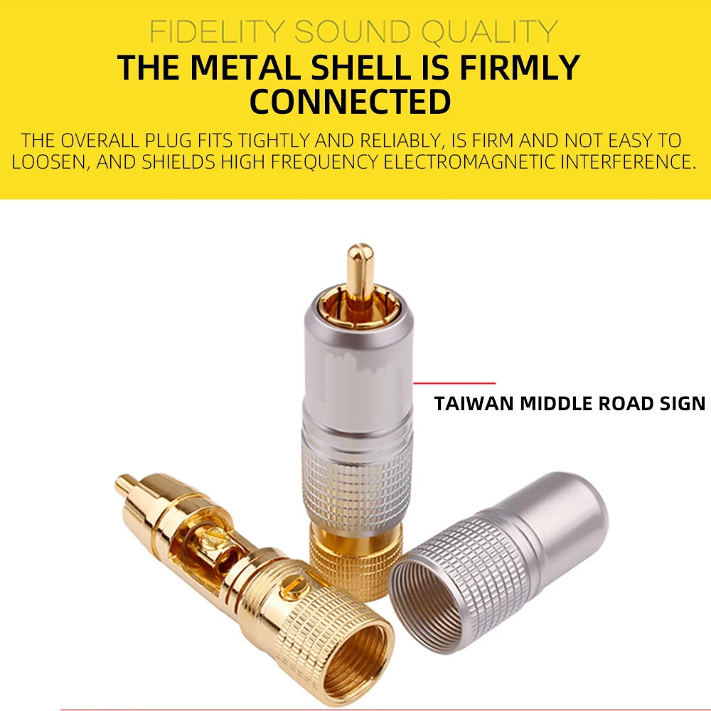 4 szt. Hifi 24K pozłacana wtyc – Composite Rca Cable recenzja i cena
